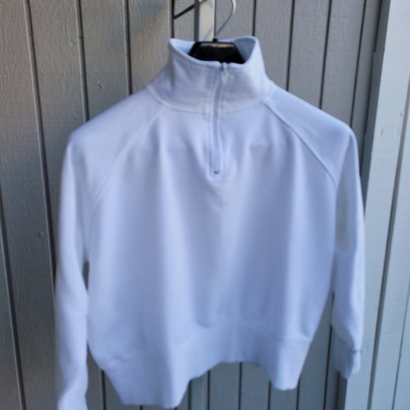 Sport 1/4 Zip Mock Neck Wide Sweatshirt EUC Women's Medium White | SKYR - Picture 9 of 9